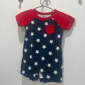 Red White & Blue pull over onesie